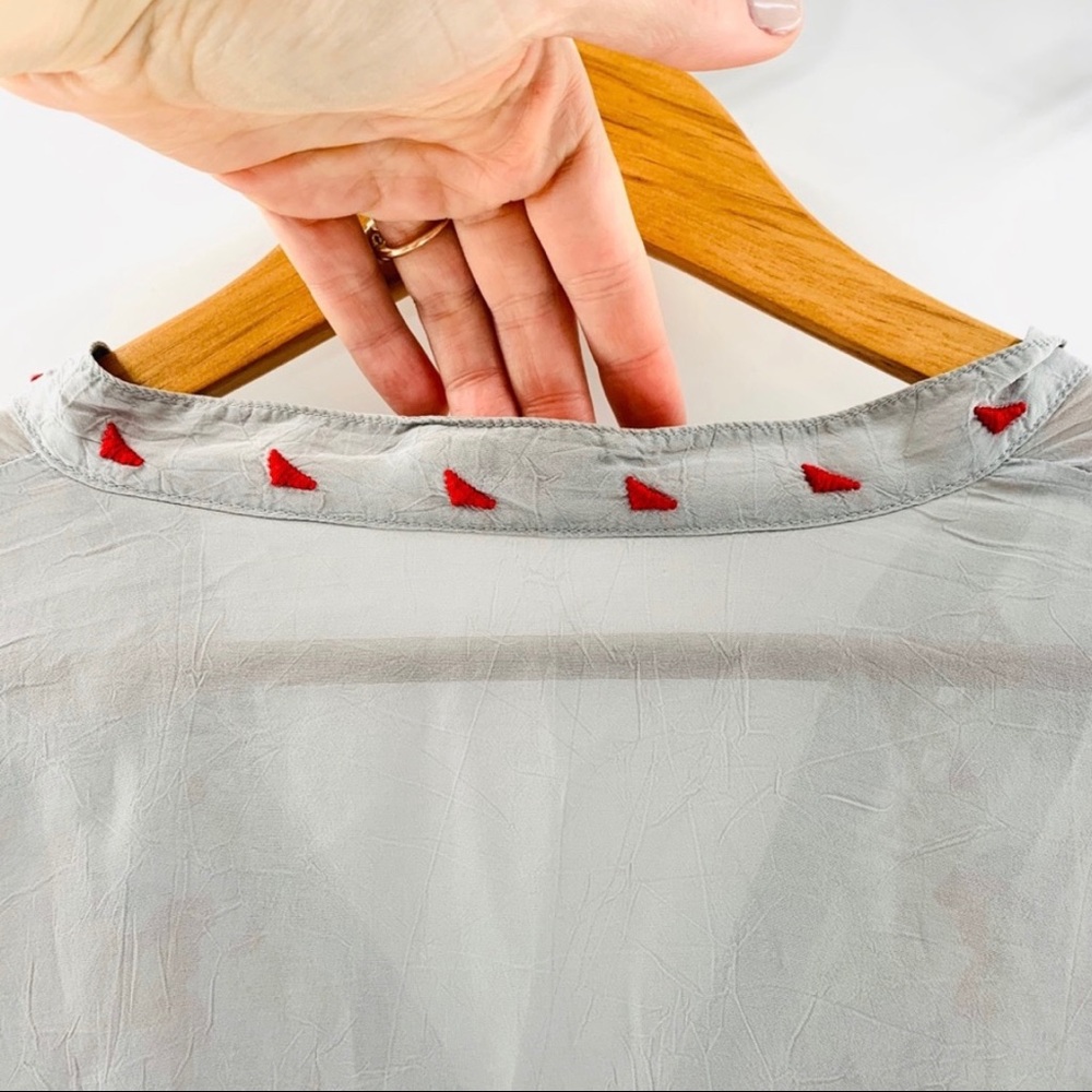 Johnny Was Gray Silver Embroidered Tunic | S - Picture 5 of 8